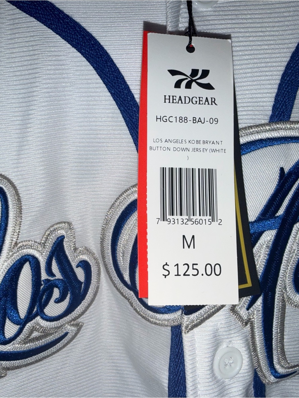 Headgear Los Angeles Button-Down Jersey in White & Royal Blue size M $125 🔥🔥🔥